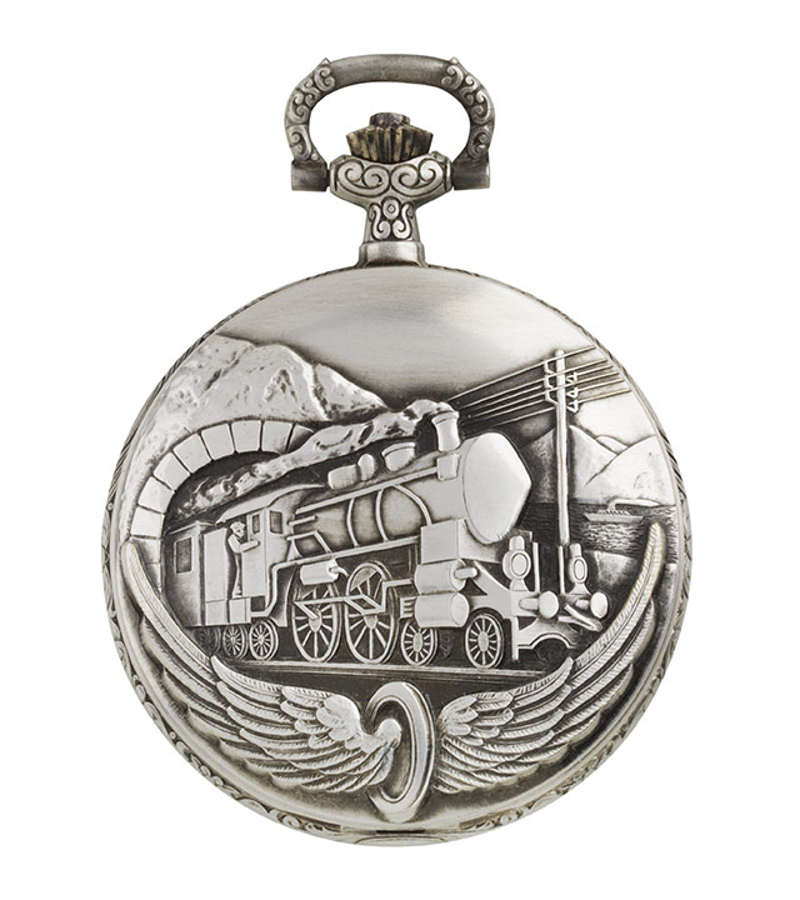 Ref. 17102/T Treno Pioneer – Orologio Perseo tasca metallo “Vieil Argent”