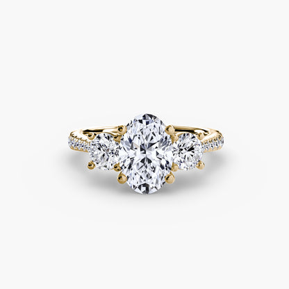 Three-Stone with Pavé Band