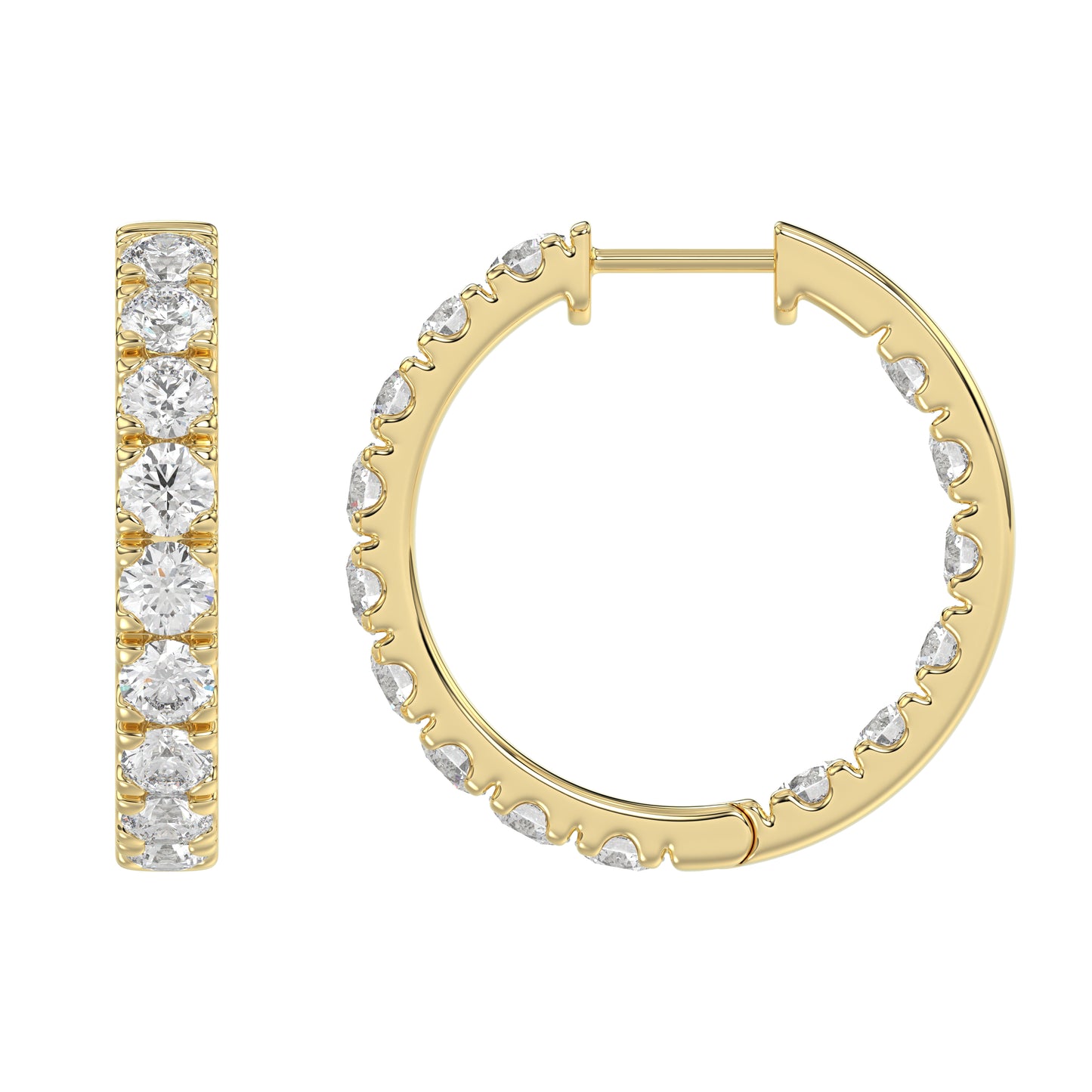 14K Yellow Gold, flat view