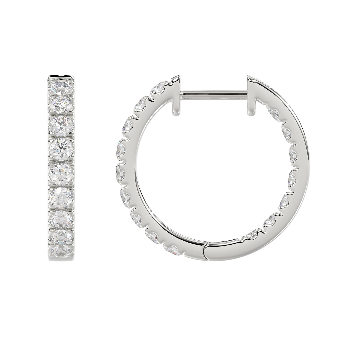 14K White Gold, flat view